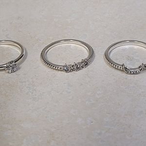 Pandora rings sterling silver Size 9 EUC